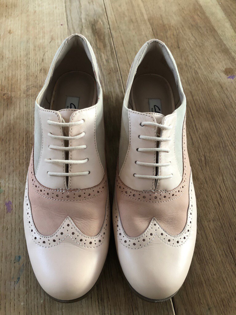 clarks cream brogues